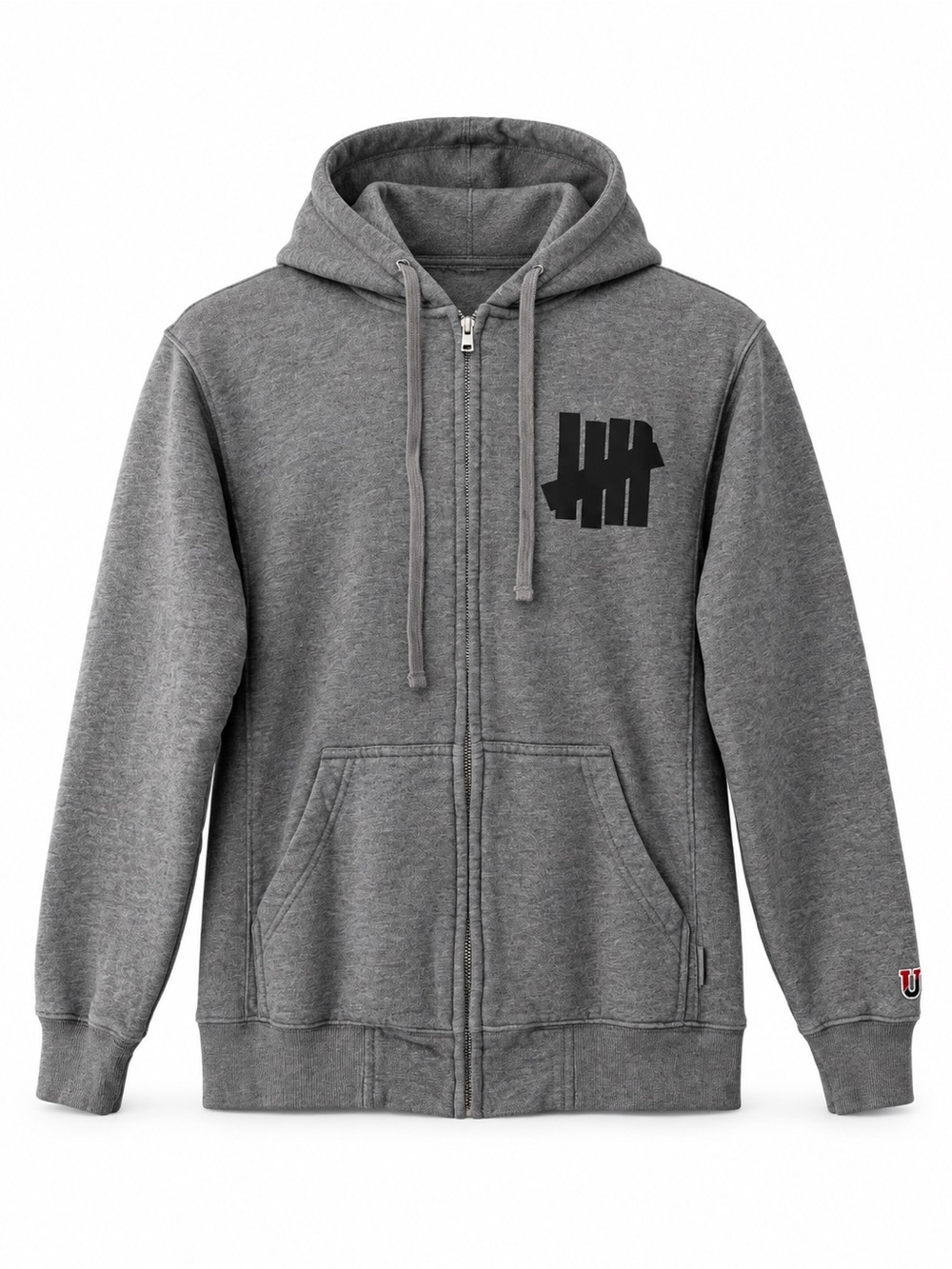UNDEFEATED Grey Full Zip-Up Hoodie Sweater